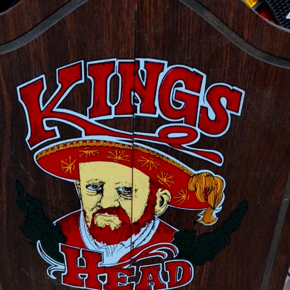 Kings Head Wooden Vintage Dart Tray With Score Keeping